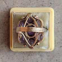 Load image into Gallery viewer, c. 1930s 14k Gold Amethyst Statement Ring | Size 8.5