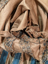 Load image into Gallery viewer, c. 1890s Gorgeous Green + Brown Woven Cotton + Wool Dress