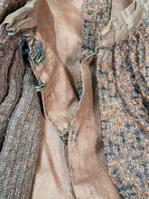 Load image into Gallery viewer, c. 1890s Gorgeous Green + Brown Woven Cotton + Wool Dress