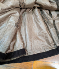 Load image into Gallery viewer, c. 1890s Gorgeous Green + Brown Woven Cotton + Wool Dress