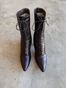 c. 1910s-1920s Louis Heel Boots | Approx Sz. 7.5-8