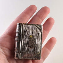 Load image into Gallery viewer, 19th c. Silver Plated Book Vesta Case Pendant