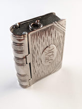 Load image into Gallery viewer, 19th c. Silver Plated Book Vesta Case Pendant
