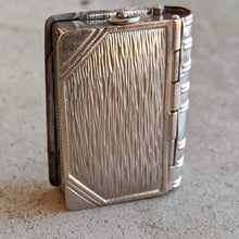 Load image into Gallery viewer, 19th c. Silver Plated Book Vesta Case Pendant