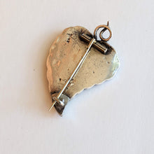 Load image into Gallery viewer, Victorian Scottish Malachite Leaf / Witch's Heart Brooch