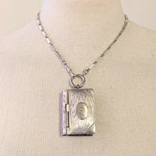 Load image into Gallery viewer, 19th c. Silver Plated Book Vesta Case Pendant