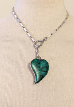 Load image into Gallery viewer, Victorian Scottish Malachite Leaf / Witch's Heart Brooch
