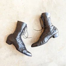 Load image into Gallery viewer, c. 1910s Black Lace Up Boots | Approx Sz 7.5-8