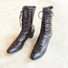 Load image into Gallery viewer, c. 1910s-1920s Black Lace Up Boots | Approx Sz 7.5