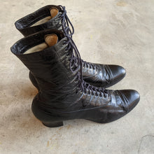 Load image into Gallery viewer, c. 1910s-1920s Black Lace Up Boots | Approx Sz 7.5