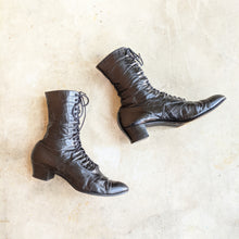 Load image into Gallery viewer, c. 1910s-1920s Black Lace Up Boots | Approx Sz 7.5