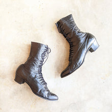 Load image into Gallery viewer, c. 1910s-1920s Black Lace Up Boots | Approx Sz 7.5