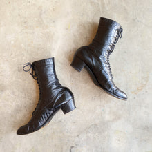 Load image into Gallery viewer, c. 1910s-1920s Black Lace Up Boots | Approx Sz 7.5