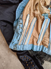 Load image into Gallery viewer, 1890s Black + Blue Silk Bodice | Study + Display