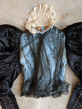 Load image into Gallery viewer, 1890s Black + Blue Silk Bodice | Study + Display