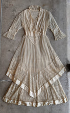 Load image into Gallery viewer, c. 1916 Net Lace + Silk Dress