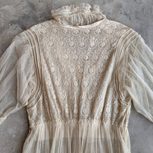 Load image into Gallery viewer, c. 1916 Net Lace + Silk Dress