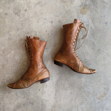 Load image into Gallery viewer, c. 1890s Brown Lace Up Boots | Approx Sz. 7