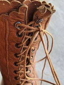 c. 1890s Brown Lace Up Boots | Approx Sz. 7