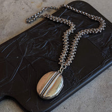 Load image into Gallery viewer, Solid Silver Victorian Book Chain Necklace + Locket