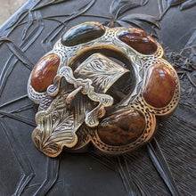 Load image into Gallery viewer, Sterling Silver Victorian Scottish Agate Buckle Brooch