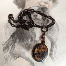 Load image into Gallery viewer, 19th c. Tortoise Shell Locket + Chain