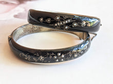Load image into Gallery viewer, c. 1860s Pair of Silver Enamel Bracelets
