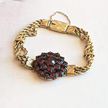 Load image into Gallery viewer, 19th c. 14k Gold Bohemian Garnet Bracelet