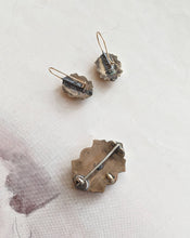 Load image into Gallery viewer, c. 1880s 9k Gold Demi Parure Earrings + Brooch