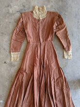 Load image into Gallery viewer, c. 1908-1909 Peach Silk Dress | Study + Display