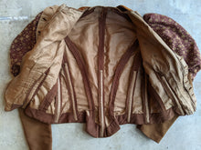 Load image into Gallery viewer, c. 1890s Silk + Velvet Novelty Print Bodice