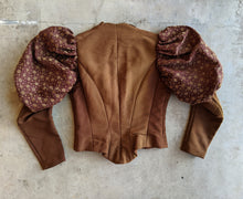 Load image into Gallery viewer, c. 1890s Silk + Velvet Novelty Print Bodice