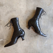 Load image into Gallery viewer, c. 1910s-1920s Black Louis Heel Boots | Approx Sz 5-6