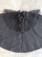 Load image into Gallery viewer, c. 1890s Black Silk Capelet w/ Lace Collar