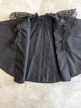 Load image into Gallery viewer, c. 1890s Black Silk Capelet w/ Lace Collar