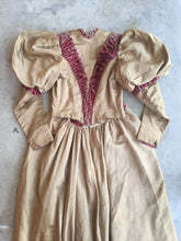 Load image into Gallery viewer, c. 1890s Gold and Burgundy Silk Dress | Study + Display