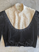 Load image into Gallery viewer, c. 1900s Black Velvet Bodice