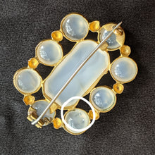 Load image into Gallery viewer, 19th c. Scottish White Agate / Chalcedony Brooch