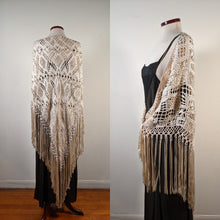 Load image into Gallery viewer, c. 1920s Cream Ribbon Shawl