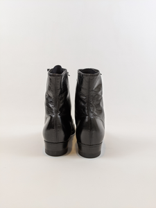 1930s Black Lace Up Boots | Approx Sz 7-7.5