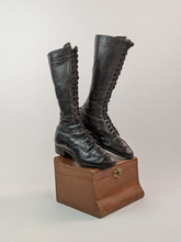 Load image into Gallery viewer, 1920s-30s Tall Black Lace Up Boots | Approx Sz 6.5-7