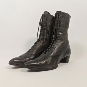 1910s-20s Black Boots | Approx Sz 8-8.5