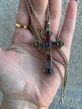Load image into Gallery viewer, Reserved | Silver Scottish Agate Cross Necklace