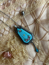 Load image into Gallery viewer, Art Deco Sterling Silver Guilloche Enamel Perfume Bottle Necklace
