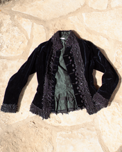 Load image into Gallery viewer, c. 1880s Beaded Black Velvet Bodice