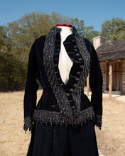 Load image into Gallery viewer, c. 1880s Beaded Black Velvet Bodice