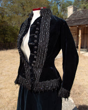 Load image into Gallery viewer, c. 1880s Beaded Black Velvet Bodice