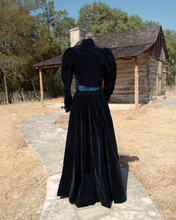 Load image into Gallery viewer, c. 1899-1900 Blue Velvet Dress