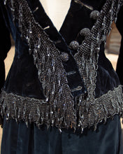 Load image into Gallery viewer, c. 1880s Beaded Black Velvet Bodice