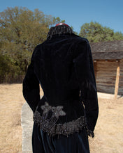 Load image into Gallery viewer, c. 1880s Beaded Black Velvet Bodice